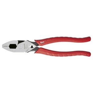 milwaukee 48-22-6100 9 inch leverage lineman pliers w/ crimper and pipe reaming head design
