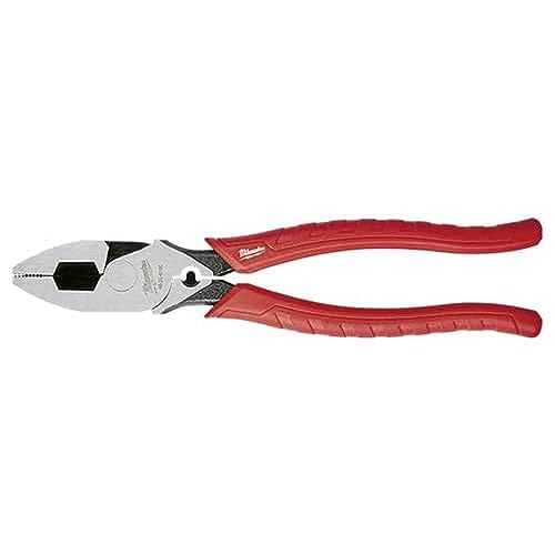 Milwaukee 48-22-6100 9 Inch Leverage Lineman Pliers w/ Crimper and Pipe Reaming Head Design