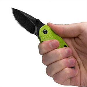 Kershaw Shuffle Lime (8700LIMEBW) Multifunction Pocket Knife; 2.4” BlackWash Stainless Steel Blade; K-Texture Grip, Liner Lock, Reversible Deep-Carry Pocketclip, Screwdriver, Bottle Opener; 2.8 OZ