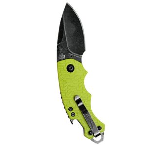 Kershaw Shuffle Lime (8700LIMEBW) Multifunction Pocket Knife; 2.4” BlackWash Stainless Steel Blade; K-Texture Grip, Liner Lock, Reversible Deep-Carry Pocketclip, Screwdriver, Bottle Opener; 2.8 OZ