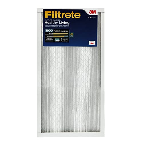 Filtrete 16x25x1 Air Filter, MPR 1900, MERV 13, Healthy Living Ultimate Allergen 3-Month Pleated 1-Inch Air Filters, 2 Filters