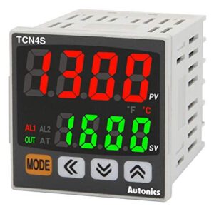 TCN4S-24R, Temp Control, 1/16 DIN, Dual Display 4 Digit, PID Control, Relay & SSR Output, 2 Alarm Output, 100-240 VAC