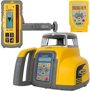 spectra precision gl422n dual grade laser level, automatic self-leveling with hl760 receiver, radio remote control, adapters, rechargeable batteries, charger, case