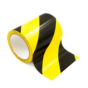 bertech safety warning hazard floor tape, 3 inch x 54 feet, black and yellow stripes