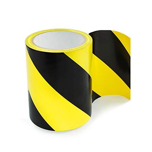 Bertech Safety Warning Hazard Floor Tape, 3 Inch x 54 Feet, Black and Yellow Stripes