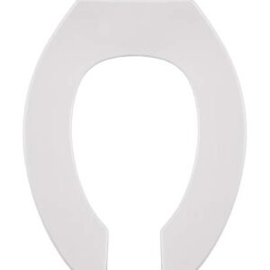Centoco 550STSCC-001 Elongated Plastic Toilet Seat, Open Front No Cover, Stainless Steel Hinges, Regular Duty Commercial Use, White