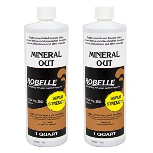 robelle 2550-02 mineral out stain remover for swimming pools, 1-quart, 2-pack