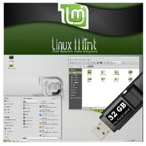 linux mint 17.1 cinnamon kde mate xfce 32-bit 64-bit editions on 32gb usb flash drive - complete replacement for microsoft windows os - plus bonus software hiren's bootcd 15.2 included