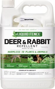 liquid fence deer and rabbit repellent ready-to-use 1 gallon, apply year-round, 4 pack
