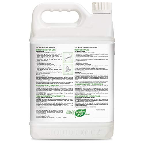 Liquid Fence Deer And Rabbit Repellent Ready-To-Use 1 Gallon, Apply Year-Round, 4 Pack