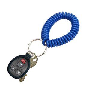 Wrist Coil with Split Key Ring, Blue, PK5