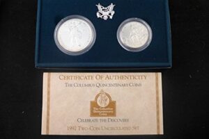 1992 d columbus quincentenary coins two piece uncirculated set