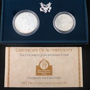 1992 D Columbus Quincentenary Coins Two piece Uncirculated set