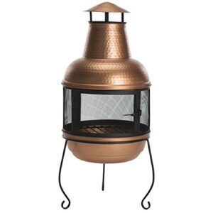 safavieh outdoor collection lima copper and black chiminea