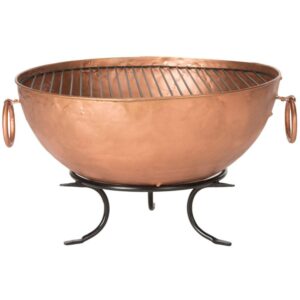 safavieh outdoor collection bangkok fire pit, copper and black