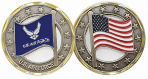 eagle crest u.s. air force logo flag cut out challenge coin