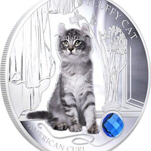 2013 Fiji - Dogs & Cats - Release 1 - Fluffy Cat - American Curl - 1oz - Silver Coin - $2 Uncirculated