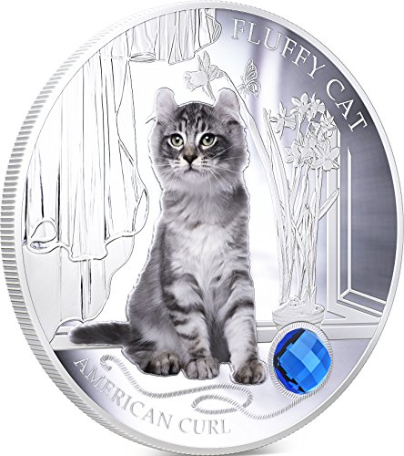 2013 Fiji - Dogs & Cats - Release 1 - Fluffy Cat - American Curl - 1oz - Silver Coin - $2 Uncirculated