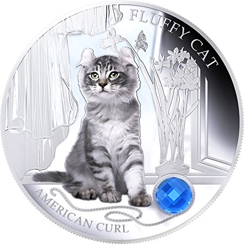 2013 Fiji - Dogs & Cats - Release 1 - Fluffy Cat - American Curl - 1oz - Silver Coin - $2 Uncirculated