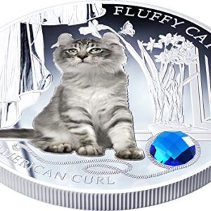 2013 Fiji - Dogs & Cats - Release 1 - Fluffy Cat - American Curl - 1oz - Silver Coin - $2 Uncirculated