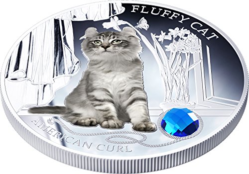 2013 Fiji - Dogs & Cats - Release 1 - Fluffy Cat - American Curl - 1oz - Silver Coin - $2 Uncirculated