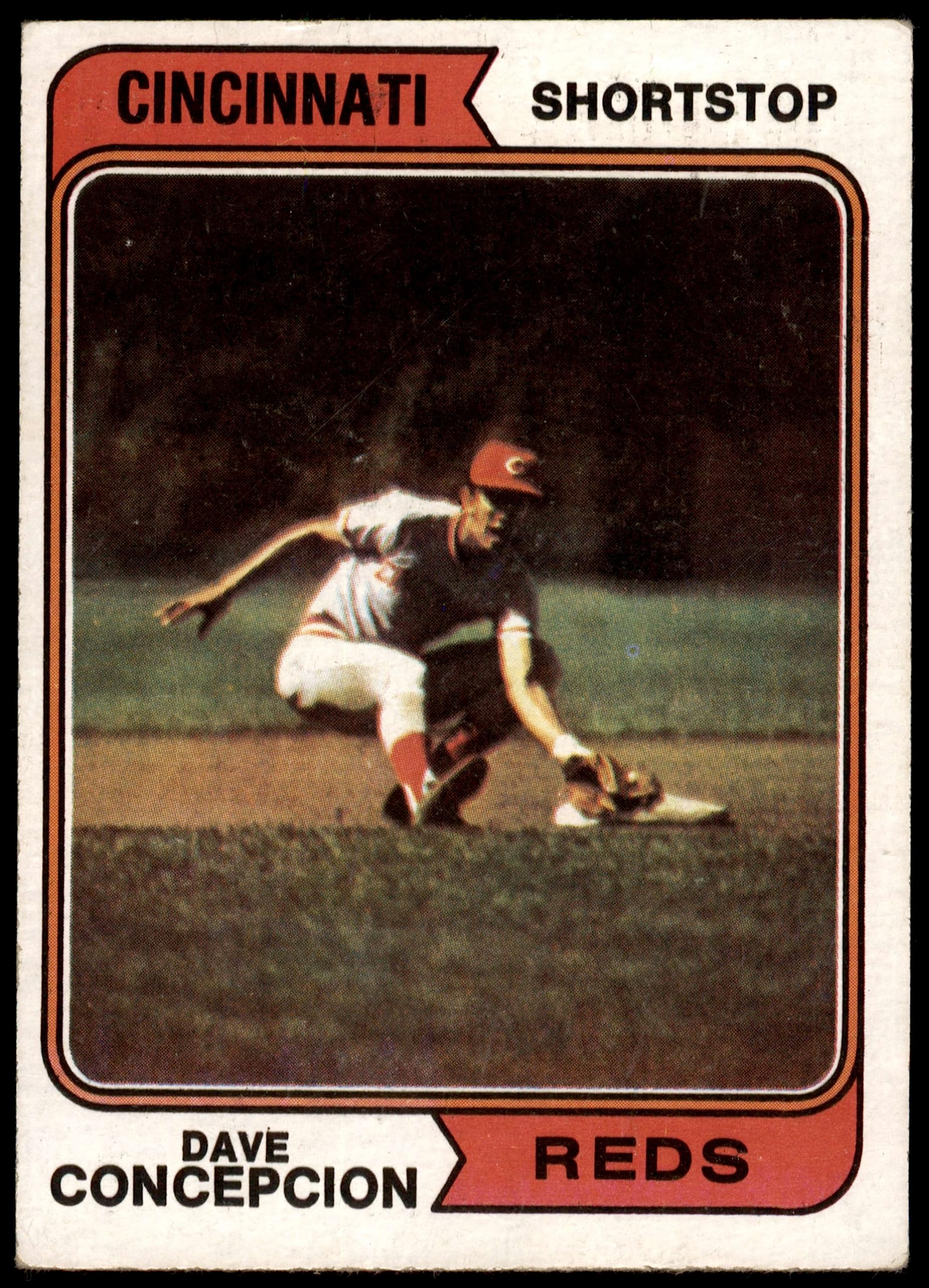 1974 Topps # 435 Dave Concepcion Cincinnati Reds (Baseball Card) VG/EX Reds