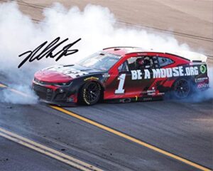 autographed 2022 ross chastain #1 be a moose talladega race win burnout (victory celebration) trackhouse racing signed collectible picture 8x10 inch nascar glossy photo with coa