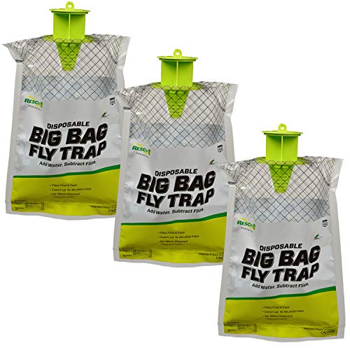 RESCUE! Big Bag Fly Trap – Disposable, Outdoor Use - 3 Traps