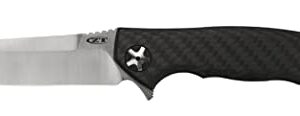 Zero Tolerance 0452CF; Pocket Knife with 4.1” Dual-Finished S35VN Steel Blade, Carbon Fiber Front and Titanium Back Handle Scales, KVT Ball-Bearing Opening, Frame Lock, Deep-Carry Pocketclip; 4.6 OZ.,Large