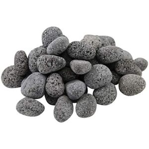 Margo Garden Products DFBLP2-20 Dragon Glass Lava Pebbles, 20 lb, Black