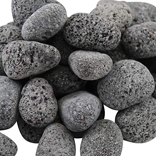 Margo Garden Products DFBLP2-20 Dragon Glass Lava Pebbles, 20 lb, Black