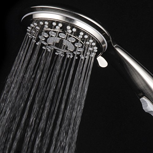 HotelSpa 9-Setting Luxury Brushed Nickel Hand Shower with Patented On/Off Pause Switch