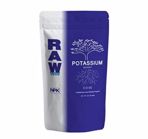 raw- potassium health element for plant growth increase fruiting and flower production plant feeding supplement for horticultural use indoor outdoor 2 oz
