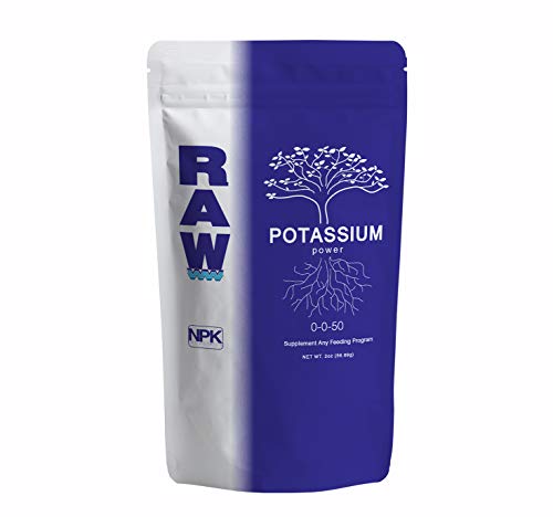 RAW- Potassium Health Element for Plant Growth Increase Fruiting and Flower Production Plant Feeding Supplement for Horticultural use Indoor Outdoor 2 oz