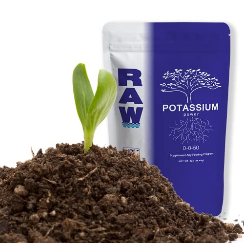 RAW- Potassium Health Element for Plant Growth Increase Fruiting and Flower Production Plant Feeding Supplement for Horticultural use Indoor Outdoor 2 oz