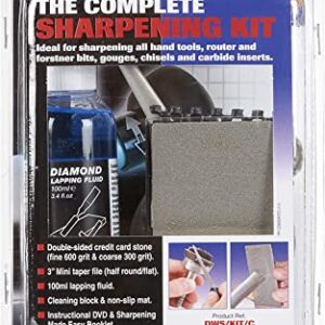 Trend Complete Diamond Sharpening Kit: Double-Sided Credit Card Stone & Mini Taper File w/ Lapping Fluid, Cleaning Block, Instructional DVD & Guide, DWS/KIT/C