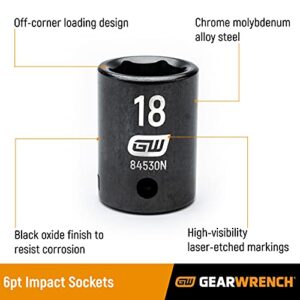 GEARWRENCH 29 Pc. 3/8" Drive 6 Pt. Impact Socket Set, Standard & Deep, Metric - 84925N