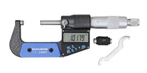 accusize industrial tools 1-2''/25-50 mm by 0.00005''/0.001 mm 7-key electronic digital micrometer, water proof, ac21-2022