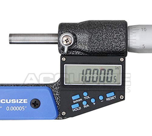 Accusize Industrial Tools 1-2''/25-50 mm by 0.00005''/0.001 mm 7-Key Electronic Digital Micrometer, Water Proof, Ac21-2022