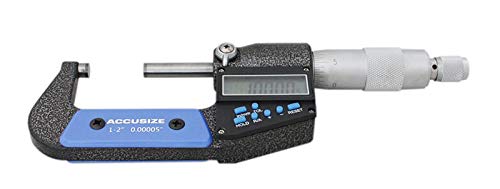 Accusize Industrial Tools 1-2''/25-50 mm by 0.00005''/0.001 mm 7-Key Electronic Digital Micrometer, Water Proof, Ac21-2022