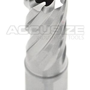 Accusize Industrial Tools 11/16'' X1'' Cutting Depth H.S.S. Annular Cutter with 1 Pc Pilot Pin, 2080-2016Pin