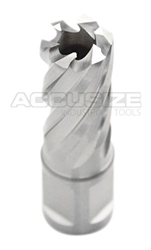 Accusize Industrial Tools 11/16'' X1'' Cutting Depth H.S.S. Annular Cutter with 1 Pc Pilot Pin, 2080-2016Pin