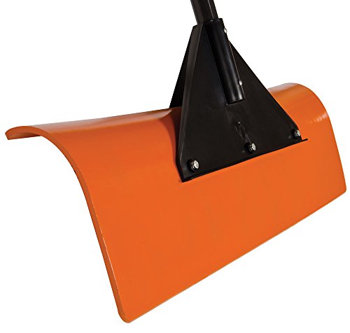 A.M. Leonard Poly Snow Pusher/Shovel with D-Grip Fiberglass Handle - 30 Inches, Orange