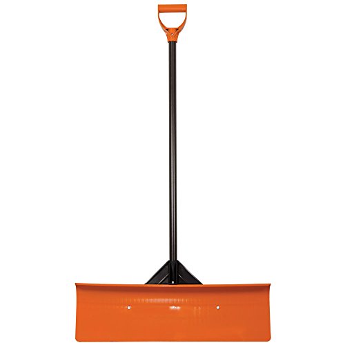 A.M. Leonard Poly Snow Pusher/Shovel with D-Grip Fiberglass Handle - 30 Inches, Orange