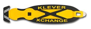 6/pack deluxe klever x-change safety cutter - dual-sided, yellow