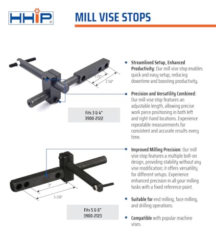 HHIP 3900-2123 Steel Mill Vise Stop for 5" and 6" Vises,Black