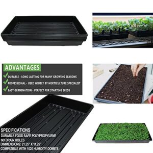 Yield Lab 10 x 20 Inch Black Plastic Propagation Tray (10 Pack) – Hydroponic, Aeroponic, Horticulture Growing Equipment