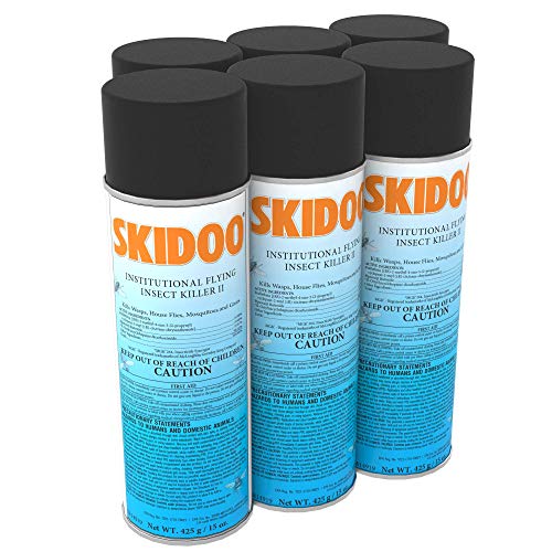 Diversey 5814919 Skidoo Institutional Flying Insect Killer II, Kills Flies, Gnats, Mosquitoes, Wasps & More, Aerosol Spray, 15-Ounce (Pack of 6)