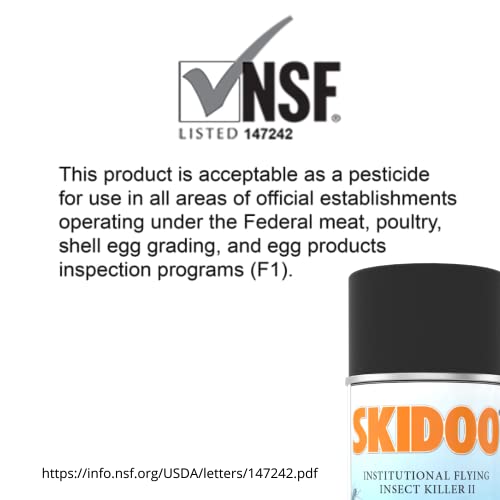 Diversey 5814919 Skidoo Institutional Flying Insect Killer II, Kills Flies, Gnats, Mosquitoes, Wasps & More, Aerosol Spray, 15-Ounce (Pack of 6)