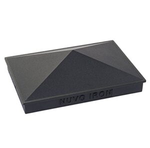 nuvo iron pyramid post cap, 4" x 6" - black